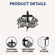 Jesus With Cross Metal Wall Art God Is Heaven Christian Religious Home Decor Sign