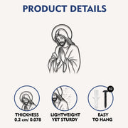 Praying Jesus Line Art Wall Decor Christian Minimalist Religious Home Decoration