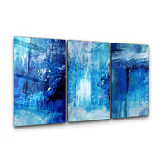 Blue Fall- Trio | Glass Wall Art