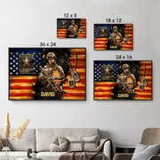 Soldier American Rustic Flag - Personalized Canvas Prints - Gift For Military Veteran Dad Grandpa Veteran