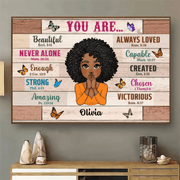 Custom Inspirational Wall Art - Bible Verses - Personalized Canvas Prints Gift for Women, Mom, Wife, Daughter, Girlfriend, Christian