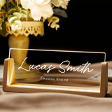 Personalized Desk Name Plate - Lighted Name Sign, Office Desk Accessories, Gifts for Boss, New Job Gift, Thank You Gifts for Coworkers