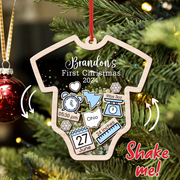 Custom Baby's First Christmas 2025 - Personalized Shaker Ornament - Customized Baby Name, New 1st Baby Gift, Baby Keepsake, 4D Shake Babies Ornament