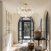 Modern Cluster Glass Bubble Chandelier / Semi Flush