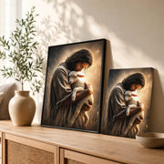 Jesus Holding the Lost Lamb Poster/Canvas