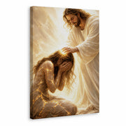 Jesus Christ Healing Prayer Sacred Light Christian Wall Art Poster/Canvas