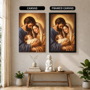 Holy Family with Baby Jesus Poster/Canvas – Christian Catholic Wall Art