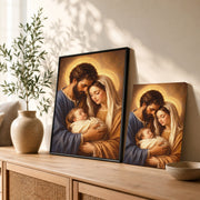 Holy Family with Baby Jesus Poster/Canvas – Christian Catholic Wall Art