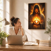 Jesus Christ Sacred Heart Light Christian Wall Art Poster/Canvas