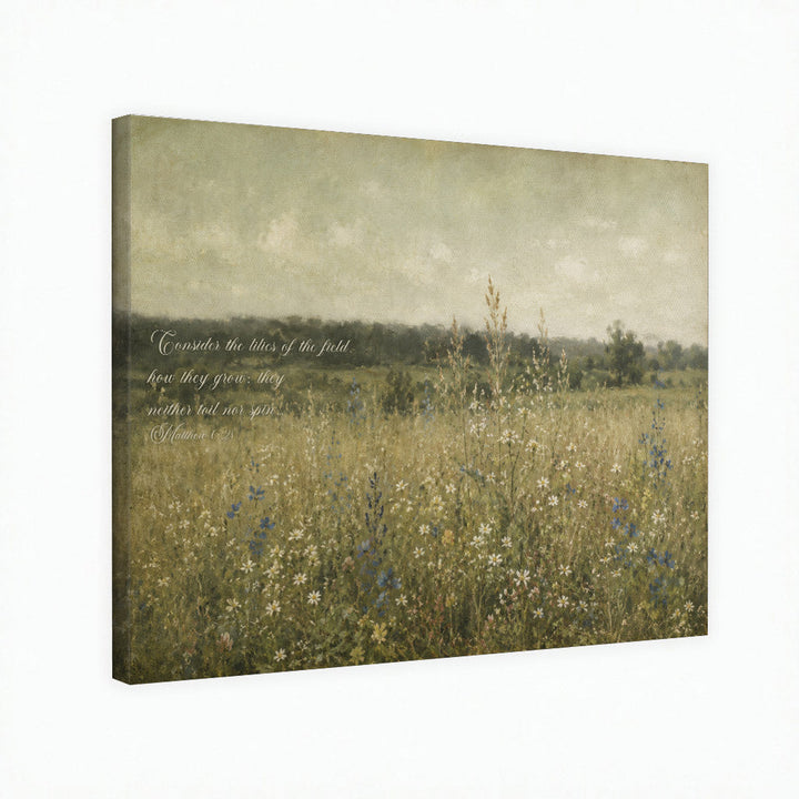 Wildflower Meadow Landscape Wall Art Peaceful Field Nature Wall Art Poster/Canvas