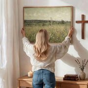 Wildflower Meadow Landscape Wall Art Peaceful Field Nature Wall Art Poster/Canvas