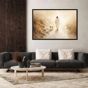 Radiant Jesus Walking with Lamb Wall Art Poster/Canvas