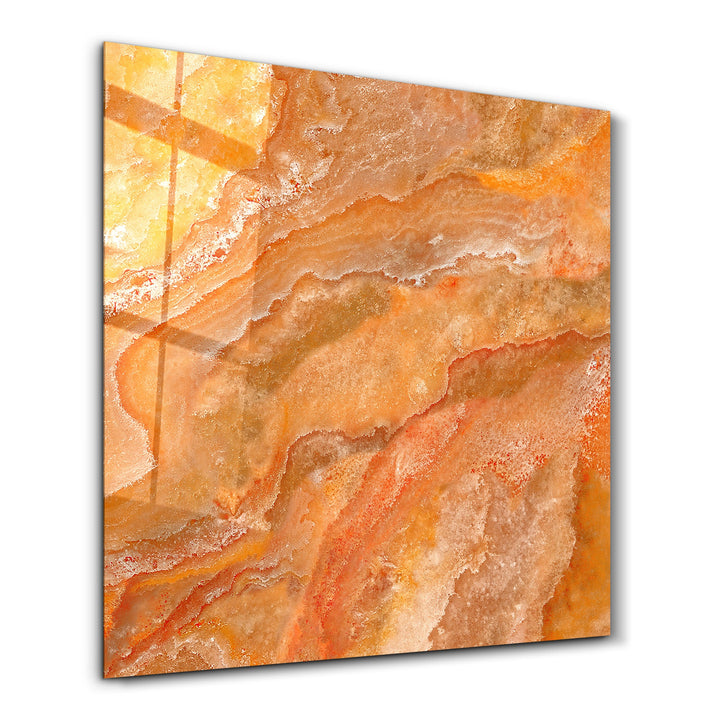 Amber Cloud 2 Square Art | Glass Wall Art