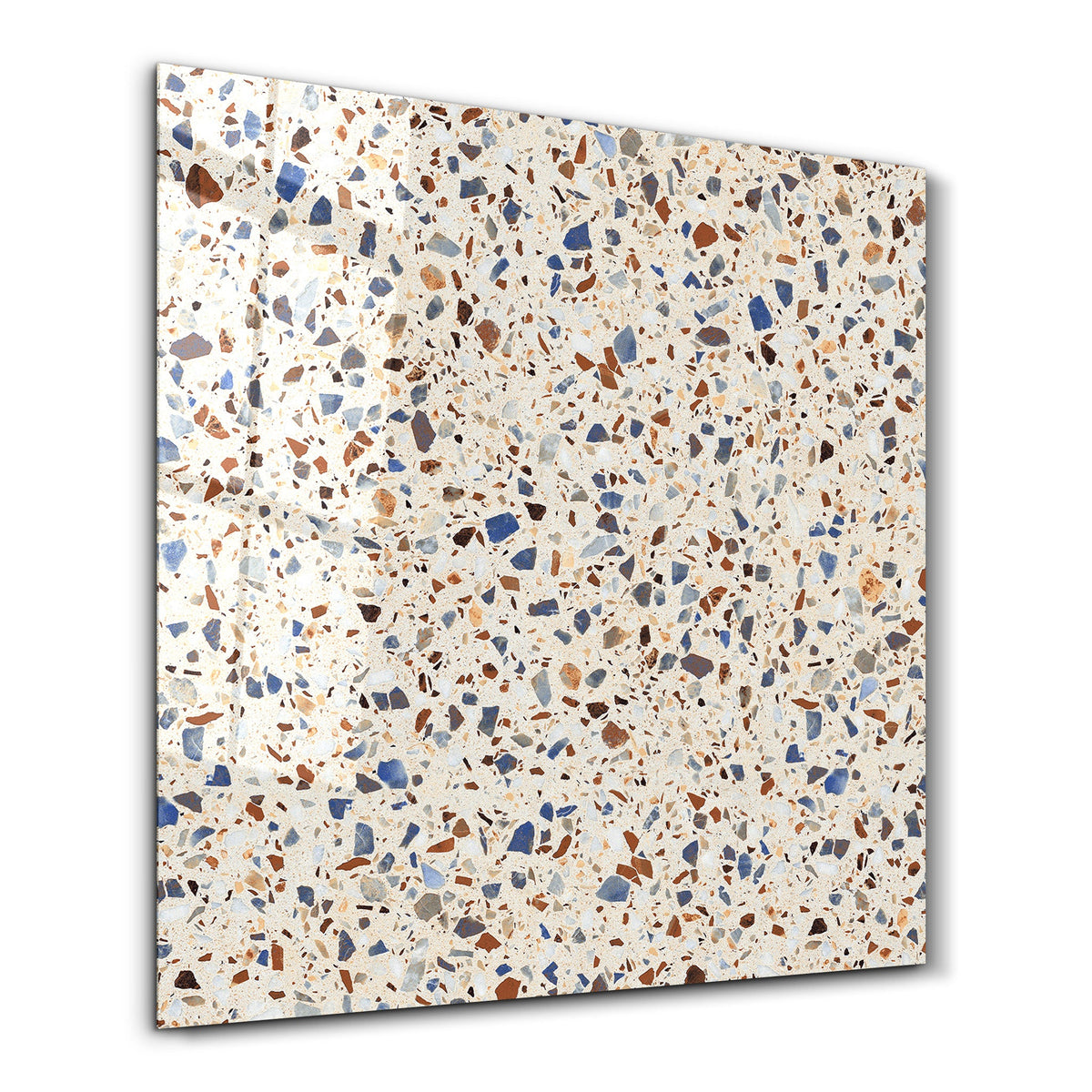 Coastal Terrazzo 2 Square Art | Glass Wall Art
