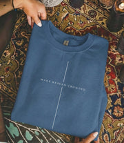 [COMFORT T-SHIRT] Make Heaven Crowded Minimalist Cross Line Design - Minimalist Faith