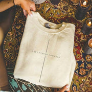 [COMFORT T-SHIRT] Make Heaven Crowded Minimalist Cross Line Design - Minimalist Faith