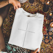 [COMFORT T-SHIRT] Make Heaven Crowded Minimalist Cross Line Design - Minimalist Faith