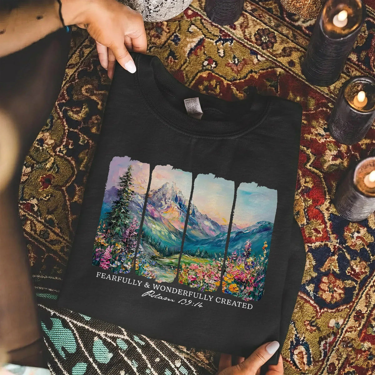 [COMFORT T-SHIRT] Fearfully & Wonderfully Created Mountain Landscape – Landscape of Creation