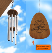 Custom Engraved Wind Chimes - Family & Couple Anniversary Date - Gift For Couples, Valentine, Anniversary, Husband Wife, Her/Him