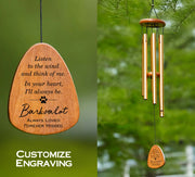 Custom Memorial Gift - In Your Heart I'll Always Be - Personalized Wind Chimes | Sympathy , Bereavement, Family Memory, Condolence Gift for Pet Loss, Dog & Cat Lover
