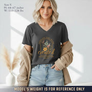 Created For Such A Time As This Floral Arch Design V-Neck Christian Shirt - Faith Floral