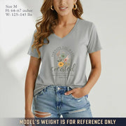 Created For Such A Time As This Floral Arch Design V-Neck Christian Shirt - Faith Floral