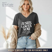 Jesus Loves You V-Neck Christian Shirt - Love in Christ
