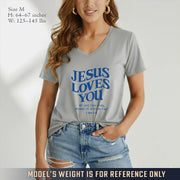 Jesus Loves You V-Neck Christian Shirt - Love in Christ