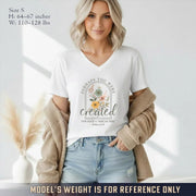 Created For Such A Time As This Floral Arch Design V-Neck Christian Shirt - Faith Floral