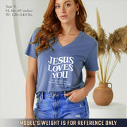 Jesus Loves You V-Neck Christian Shirt - Love in Christ