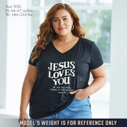 Jesus Loves You V-Neck Christian Shirt - Love in Christ