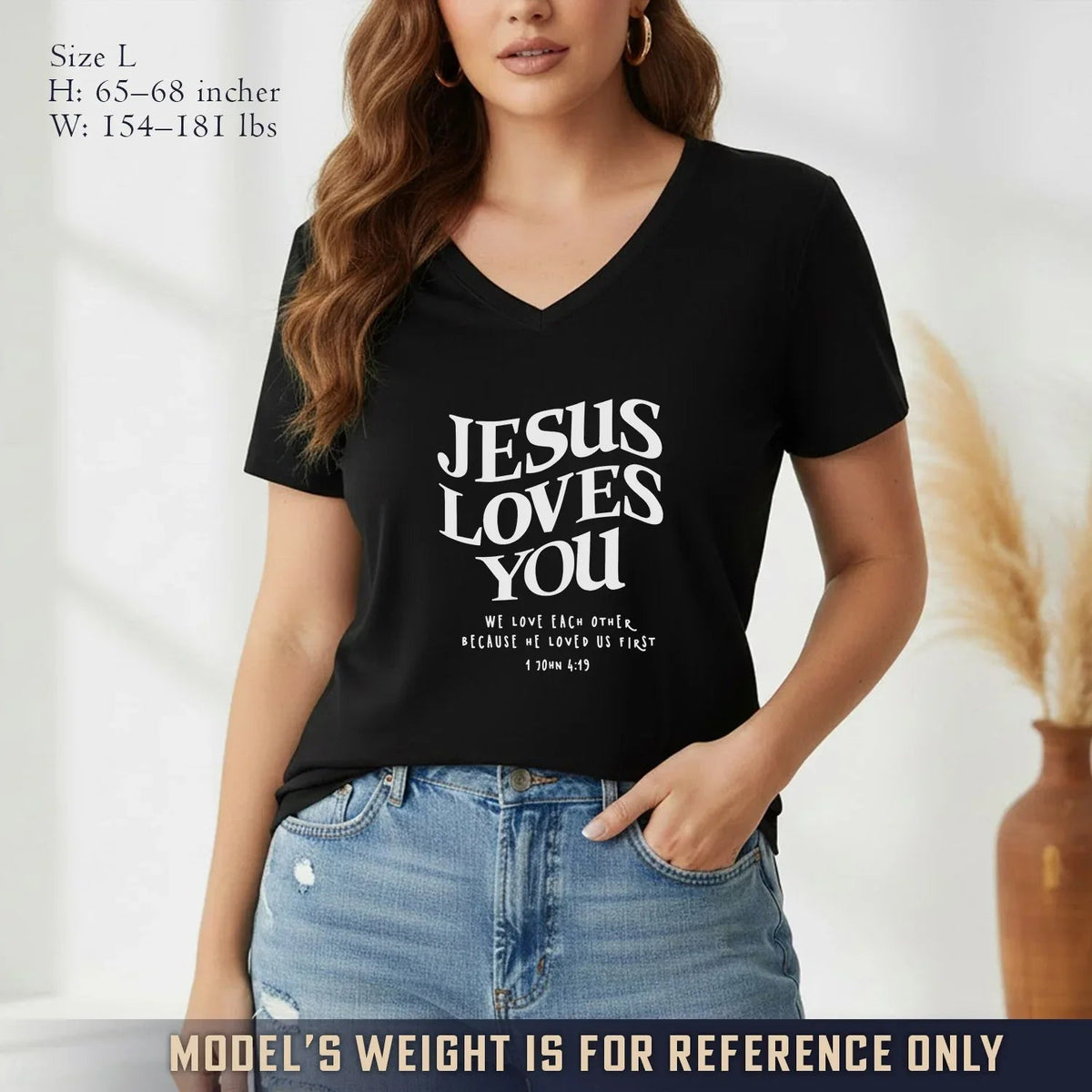 Jesus Loves You V-Neck Christian Shirt - Love in Christ