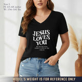 Jesus Loves You V-Neck Christian Shirt - Love in Christ
