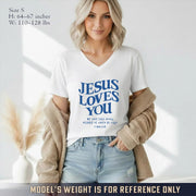 Jesus Loves You V-Neck Christian Shirt - Love in Christ
