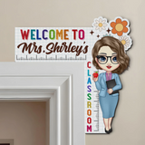 Welcome To My Class Teacher - Personalized Door Corner Wood Sign - Back To School, 1st Day of School - Custom Gift For Teachers & Educators, Classroom Decoration