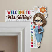 Welcome To My Class Teacher - Personalized Door Corner Wood Sign - Back To School, 1st Day of School - Custom Gift For Teachers & Educators, Classroom Decoration