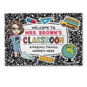 Welcome To My Classroom Teacher - Personalized Doormat - Back To School Gift For Teacher, Educator, Kindergarten, Preschool, Pre K, Paraprofessional