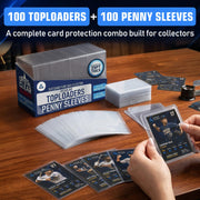 Invested Alliance 200-Pack Toploaders & Card Sleeves – 100 Crystal-Clear 35PT Top Loaders + 100 Penny Sleeves, 3x4 Hard Plastic Protectors for Trading, Baseball, Football & Sports Cards