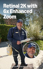 Ring Wired Doorbell 2K (newest model), Retinal 2K with wide-angle video, up to 6x Enhanced Zoom, and Two-Way Talk, Speckled Gray