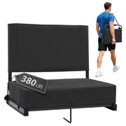 Sekey Stadium Seats with Back Support - 18.4" Wide | 3.2" Thick Cushion, Backrest, Larger Seating Area, 380 lbs, Locking Bleacher Clips, for Outdoor Events