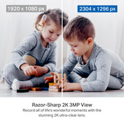 Tapo 2K Pan Tilt Security Camera for Baby Monitor, Dog Camera,C211(2-Pack) | Motion Detection, 2-Way Audio Siren, Night Vision, Cloud &SD Card Storage, Works with Alexa & Google Home, Black