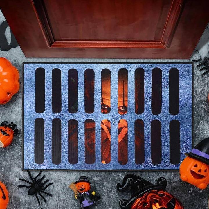 MISEDI 3D Illusion Clown Door Mat, Horror Movie Sewer Doormat, Indoor/Outdoor Welcome Rug (A)