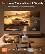 Magcubic HY350MAX Mini Projector, 600 ANSI, 4K Support, Auto Focus | Native 1080P Mini Portable Easy Setup 4-in-1 Auto WiFi 6 •BT5.4 • Android14 Movie Projector for Home Theater Outdoor