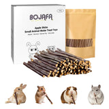 Bojafa 250g Apple Sticks Small Animals Molar Wood Treats Toys for Rabbits Chinchillas Guinea Pig Hamster Gerbil Parrot Bunny and Small Animals Chew Stick Toys Treats