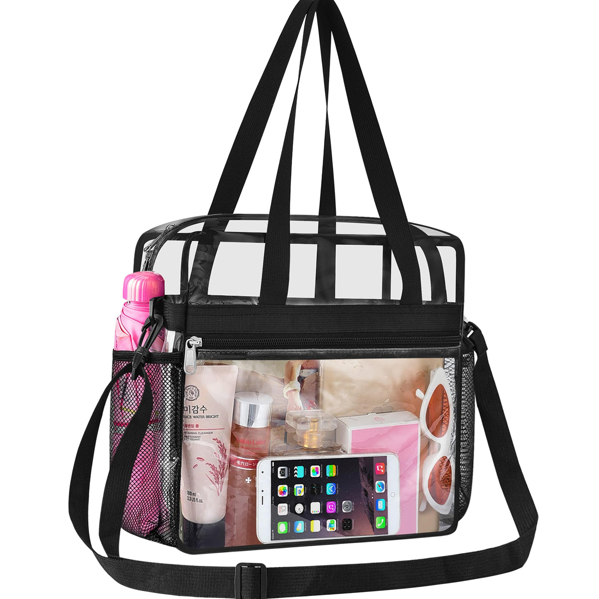 Oraben Clear Tote Bag Clear Bag Stadium Approved 12x6x12 Stadium Bag for Work, Sports Games,Gym