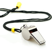 Hipat Whistle, 2 Pack Stainless Steel Sports Whistles with Lanyard, Loud Crisp Sound Whistles Great for Coaches, Referees, and Officials