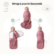 Momcozy Swaddles for Newborns, Quiet Fastener Swaddle for Infant 0-3 Months | New-Parent-Friendly Sleep Sack, Reduce Startle Reflex, Newborn Boys Girls Registry Essentials, 2-Pack, Bloom