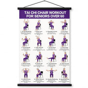 Tai Chi Chair Workout Chart, Chair Tai Chi for Seniors Poster, 16 x 24 Inch | Seated Tai Chi for Beginners: 16 Illustrated Chair Exercises for Balance, Flexibility and Mobility, Easy to Roll Up and Store