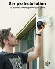 aosu Solar Camera Outdoor Wireless for Home Surveillance,Fixed Solar Panel | Easy to Set up,360° Full Coverage,Auto Person Tracking,2K Clarity&Full-Color Night Vision,Two-Way Talk,2.4GHz WiFi only