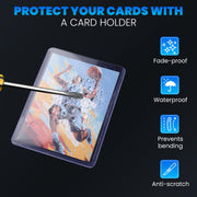 200 Card Sleeves Top Loaders for Cards, 3" x 4" Hard Plastic Toploaders | Baseball Card Protectors, Trading Card Holder for Trading Sports Football Game Cards (100 Toploaders + 100 Penny Sleeves)